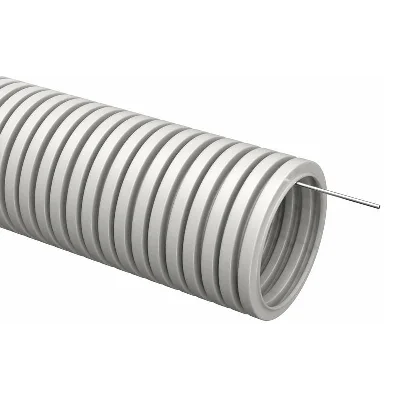 Труба гофрированная ПВХ d16мм с протяжкой сер. (уп.25м) TOKOV ELECTRIC TKE-TG/P-16-C06/25