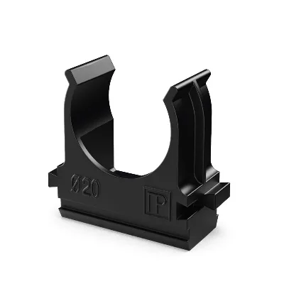 Держатель для труб (клипса) d20мм полистирол черн. Промрукав PR.02720ч