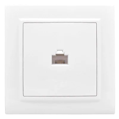 Розетка компьютерная 1-м СП Минск RJ45 бел. Basic EKF ERK01-035-10