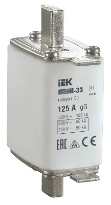 Вставка плавкая ППНИ-33 125А габарит 00 IEK DPP10-125