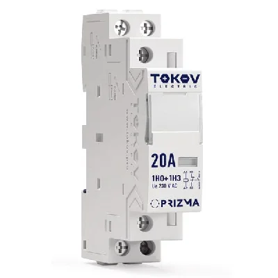 Контактор модульный 18мм 20А 230В АС 1НО 1НЗ PRIZMA TOKOV ELECTRIC TKE-PZ-MC-1-20-230-11