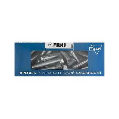Болт DIN933 с шестигранной головкой М8х40 оцинк. (уп.25шт) Tech-KREP 105210