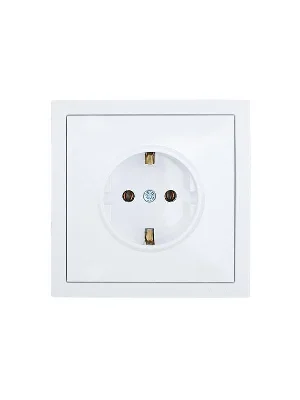 Розетка 1-мест. с/з ПБТ СП ZIMA безвинт. зажим бел. LEZARD 704-0288-122BQC