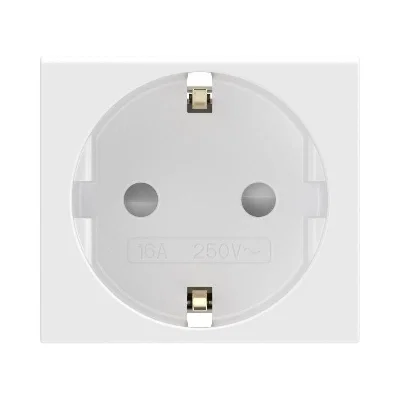 Розетка 1-м СП Viva 2мод. защ. шторки с заземл. бел. DKC 45005