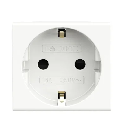Розетка 1-м 2мод. Viva 16А IP20 2P+E с заземл. защ. шторки бел. DKC 45005