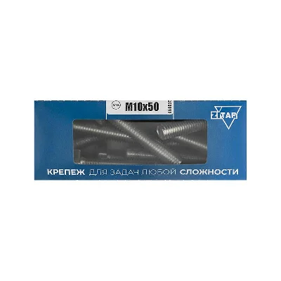 Болт DIN933 с шестигранной головкой М10х50 оцинк. (уп.10шт) Tech-KREP 105217