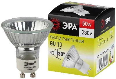 Лампа галогенная GU10-JCDR (MR16) -50W-230V ЭРА C0027386