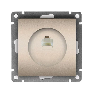 Розетка компьютерная 1-м СП Афина RJ45 кат.5E механизм шампань Universal A0051-Br