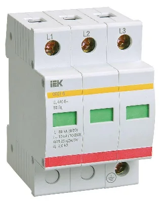 Ограничитель перенапряжения ОПС1-C 3P ИЭК MOP20-3-C