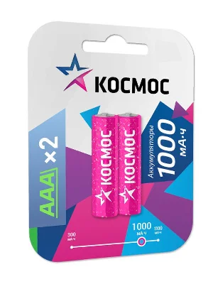 Аккумулятор R03 NI-MN 1000мА.ч BP-2 (блист.2шт) Космос KOCR03NIMH(1000MAH)