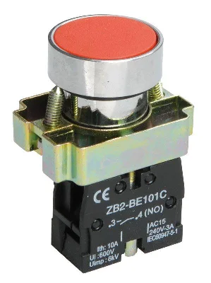 Кнопка LAY5-BA42 без подсветки красн. 1р ИЭК BBT61-BA-K04
