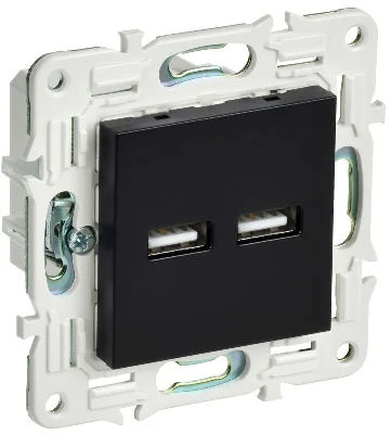 Розетка USB A+A 3.1А SKANDY SK-R15Bl черн. IEK SK-U21-D31-K02