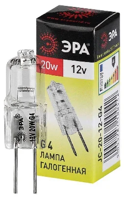 Лампа галогенная G4-JC-20W-12V ЭРА C0027369