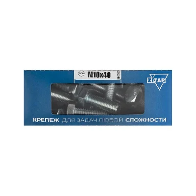 Болт DIN933 с шестигранной головкой М10х40 оцинк. (уп.15шт) Tech-KREP 105216