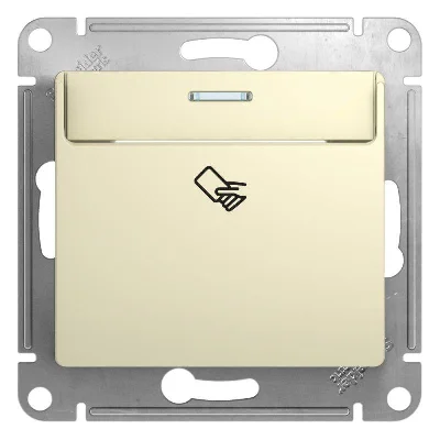 Выключатель карточный 1-кл. 1мод. СП Glossa 10А IP20 (сх. 6) механизм беж. SE GSL000269