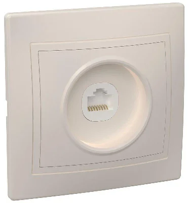 Розетка компьютерная 1-м СП Кварта РК10-ККм IP20 крем. ИЭК EKK10-K33-DM