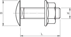 Комплект креп. M6х12 FRSB 6х12 F (болт плос/гол.+гайка с насеч.) OBO 6406122