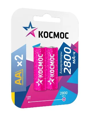 Аккумулятор R6 NI-MN 2800мА.ч BP-2 (блист.2шт) Космос KOCR6NIMH2800MAH2BL