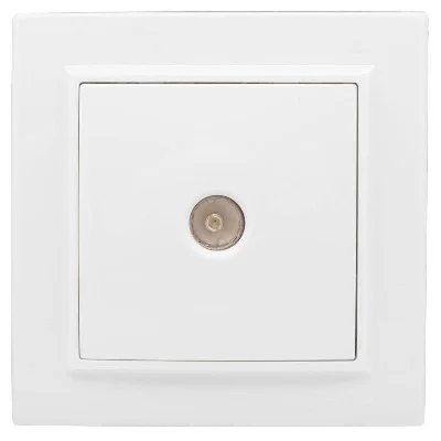 Розетка TV 1-м СП Минск 75Ом 5-862МГц бел. Basic EKF ERA00-027-10
